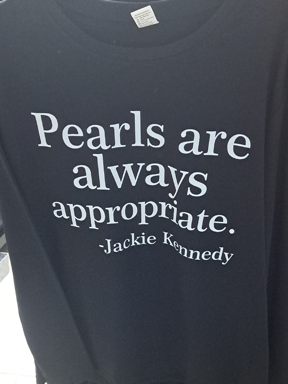 Classic Black Long-Sleeve Tee with White Quote Print